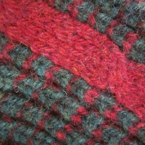 Vtg Browns of Bermuda Men XL Heather Maroon Red Green Cable Wool Sweater Ireland - Picture 7 of 9